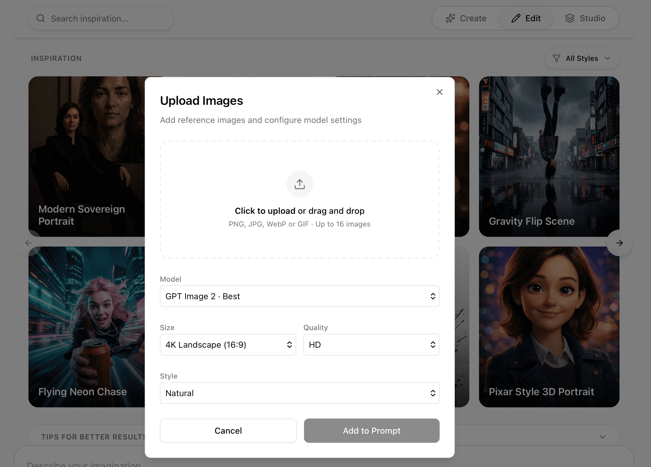 Image Studio Edit mode