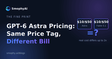 GPT-6 Astra pricing fine print: Astra and Fable 5.1 both list at $10/$50, with real cost differing up to 2x